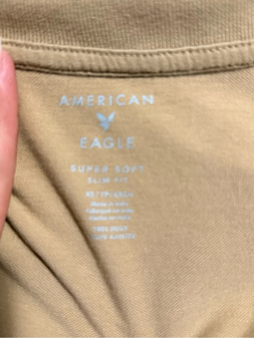 American Eagle Outfitters Men's Polo in Camel/Tan